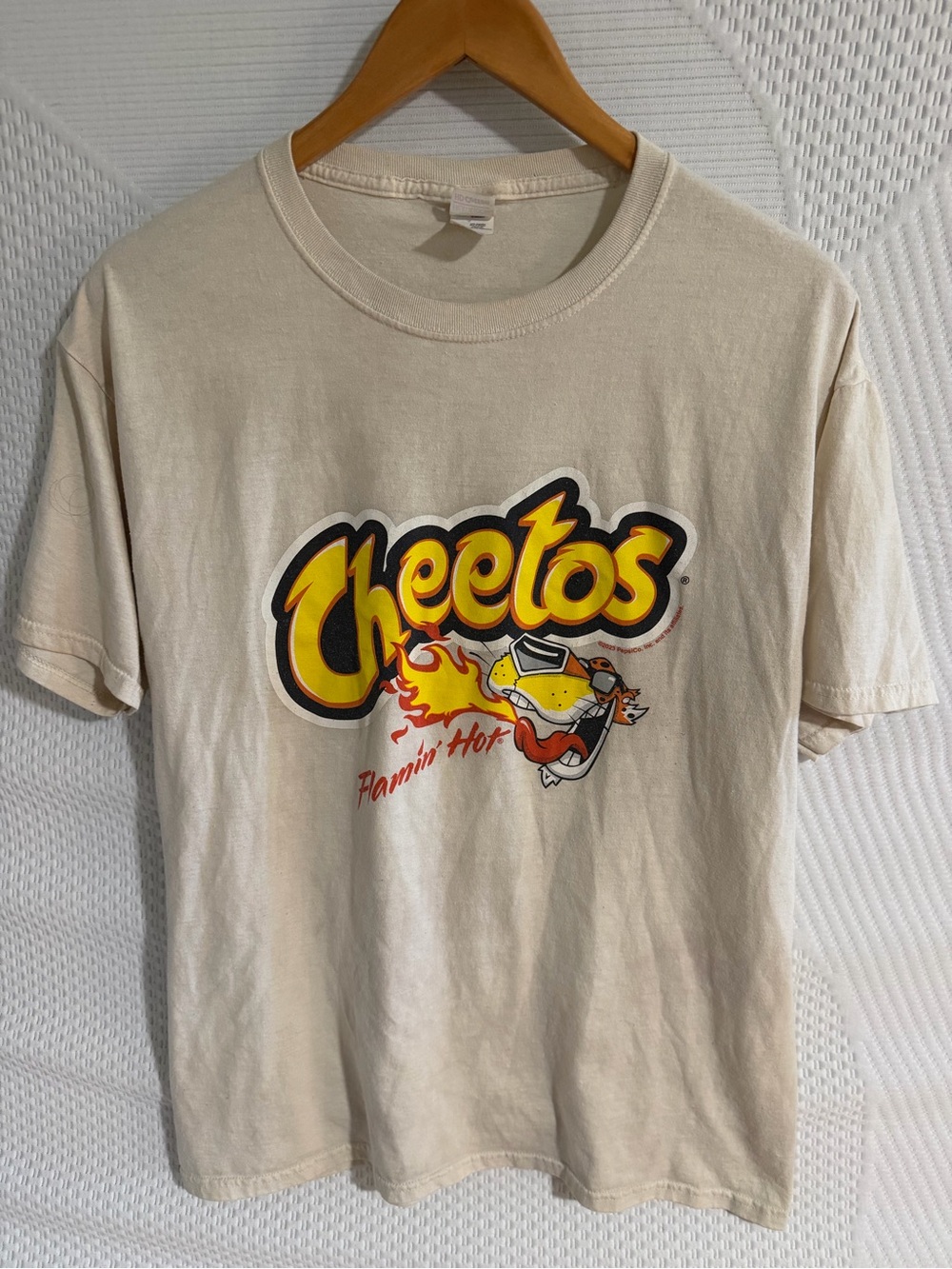 Fruit of the Loom Cream Cheetos Flamin' Hot Graphic Tee